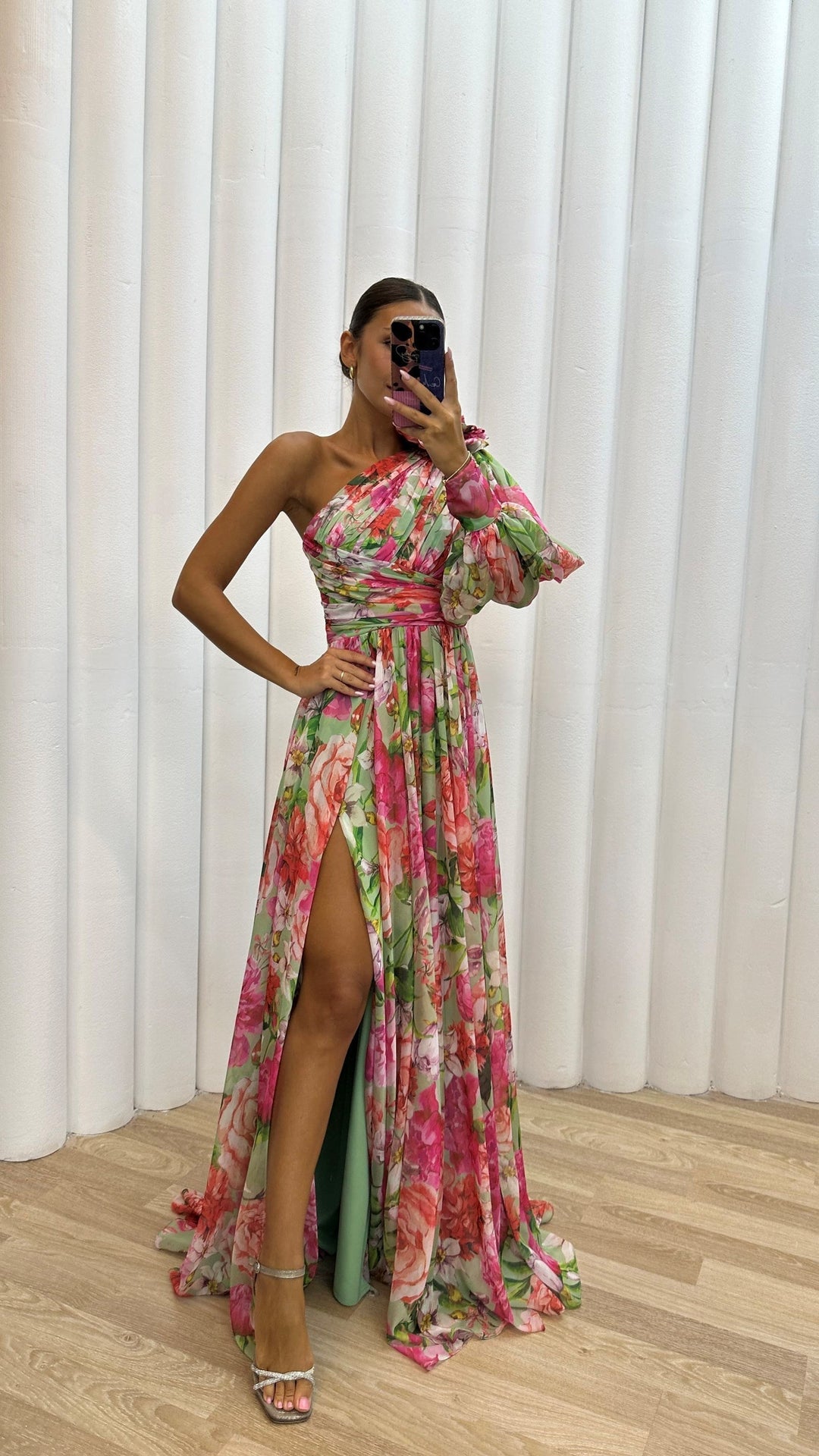 Whitney | Chic Flowing One-Shoulder Dress for Summer Occasions
