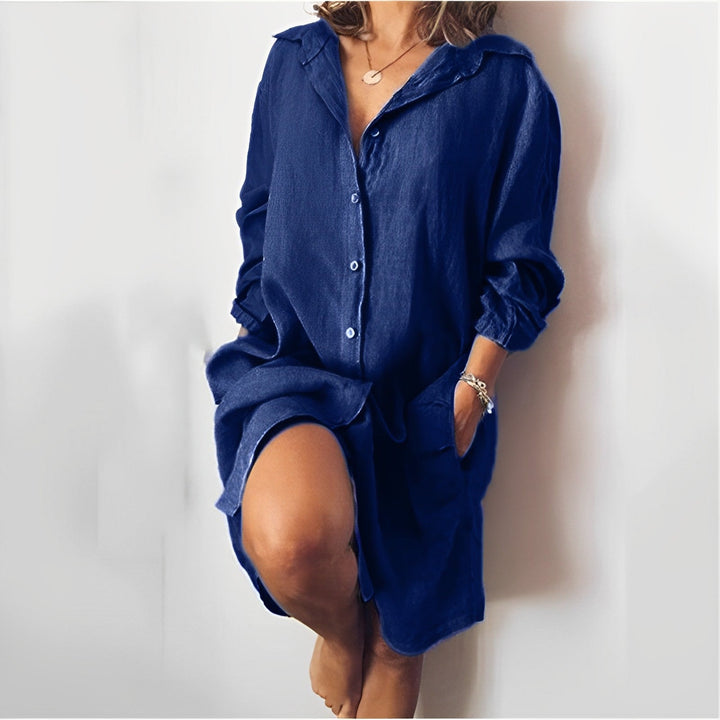 Women’s Casual Button-Up Shirt Dress