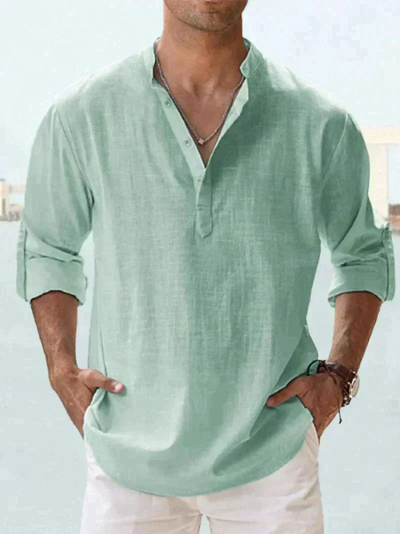 Men’s Henley Long Sleeve Casual Shirt