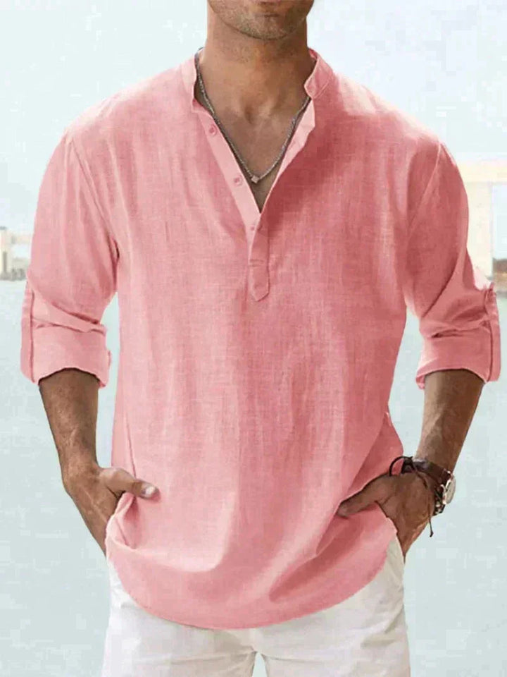 Men’s Henley Long Sleeve Casual Shirt