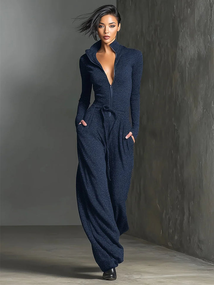 Elegant Women's Sweater with Studs and Front Closure