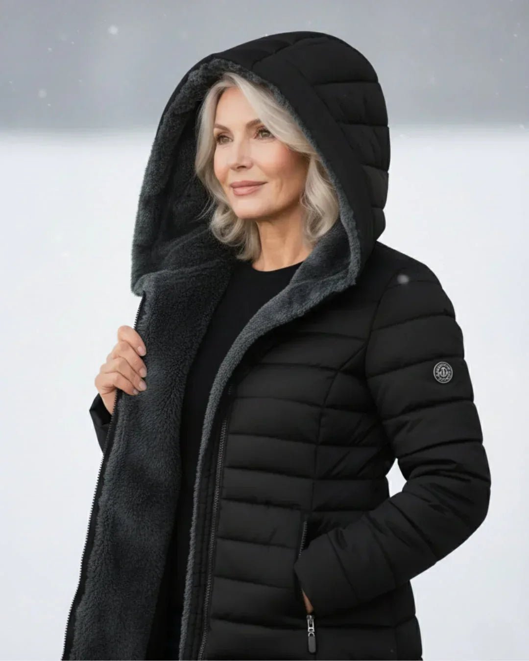 Women's Jacket | Quilted Long with Hood and Insulation