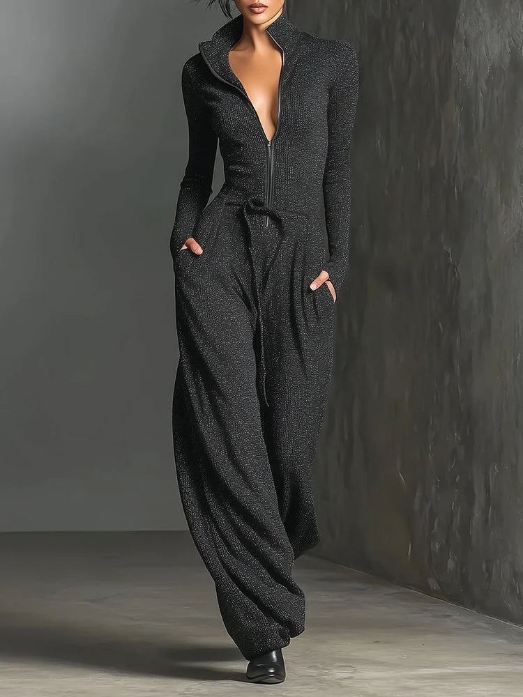 Elegant Women's Sweater with Studs and Front Closure