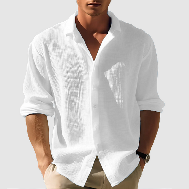 Men’s Lightweight Long Sleeve Casual Button Shirt