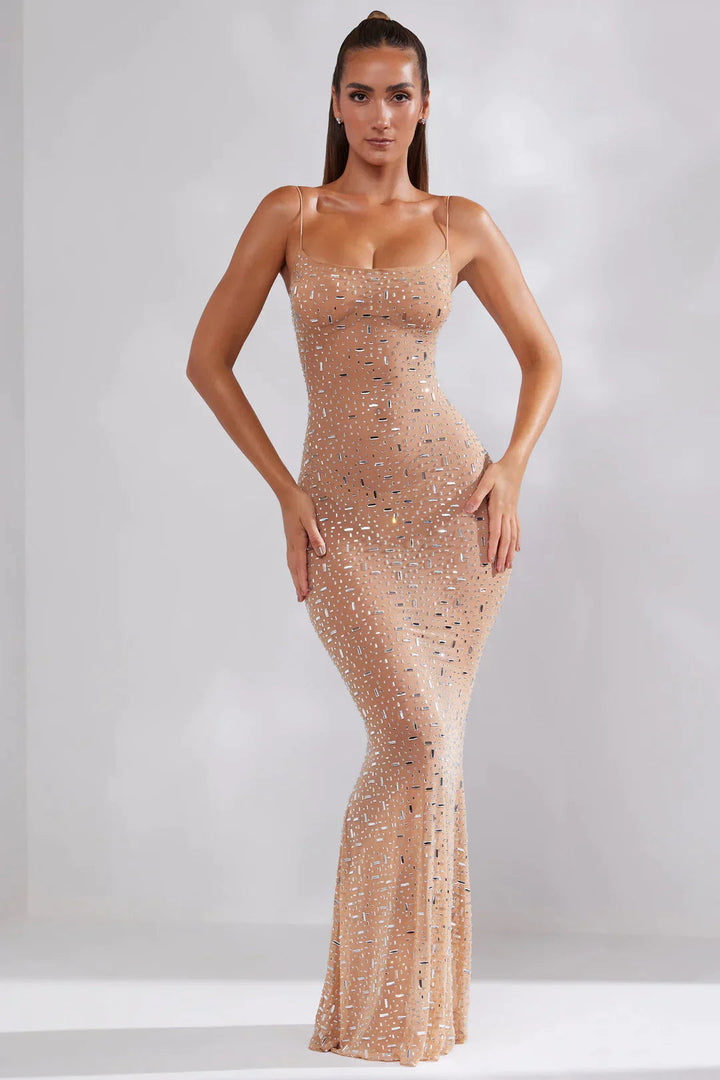 Women’s Elegant Rhinestone Bodycon Evening Dress