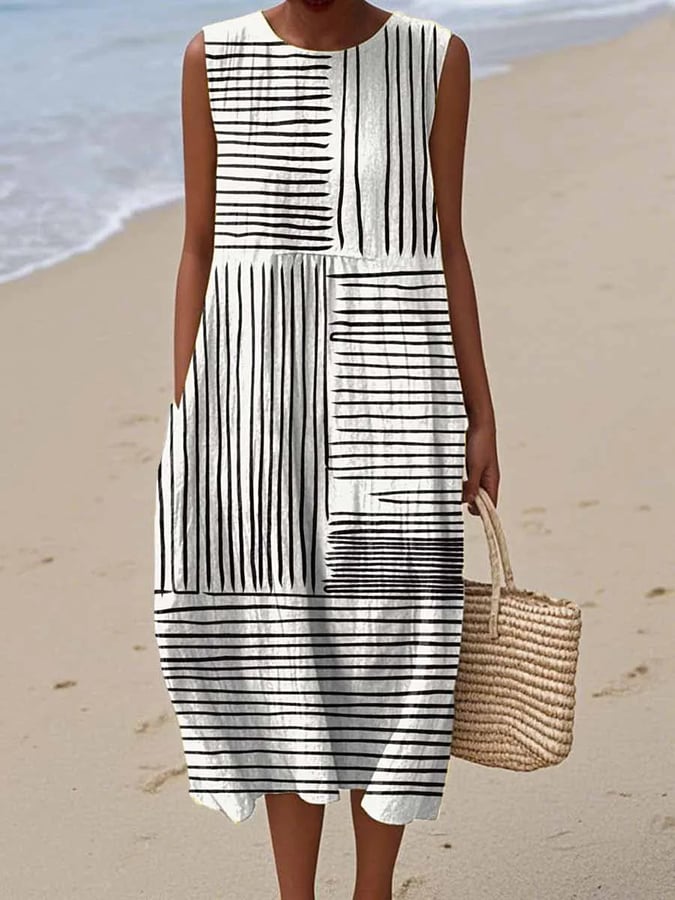 Mila | Cotton-Linen Dress with Print