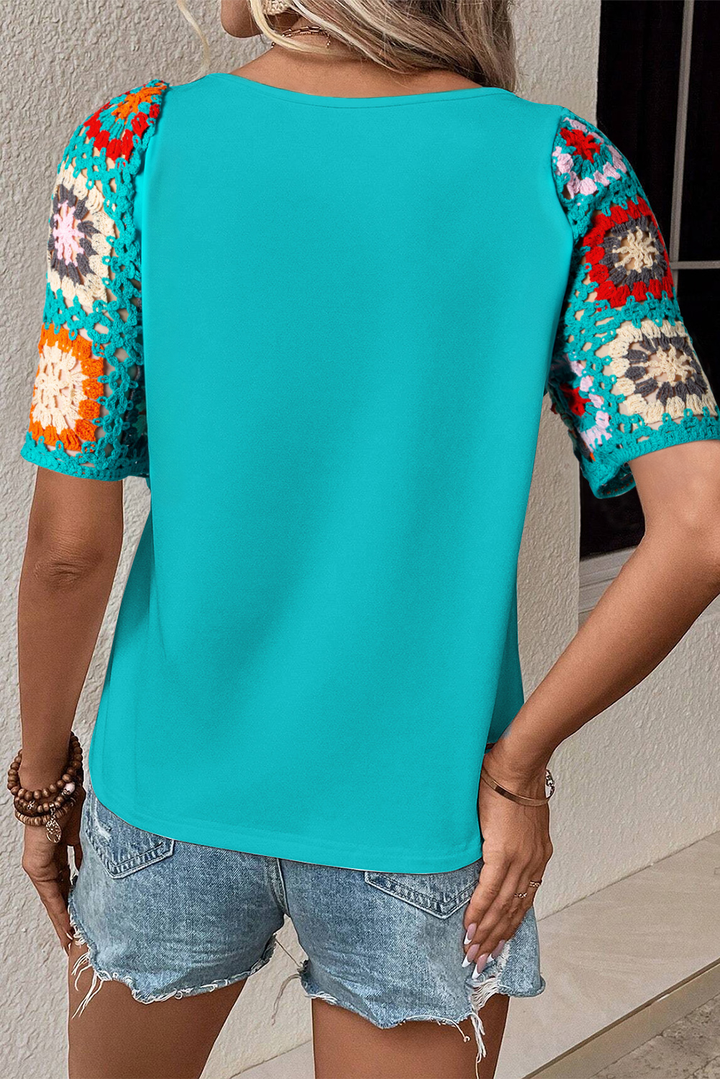 Meribeth | Crochet Top with Floral Pattern