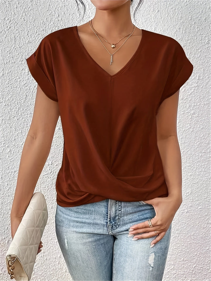 Comfortable T-shirt with Elegant Neckline
