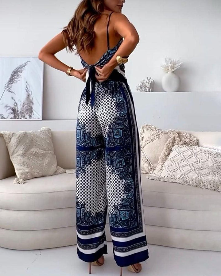Helen | Stylish Lace-Up Vest & Pants Two-Piece Set Dress