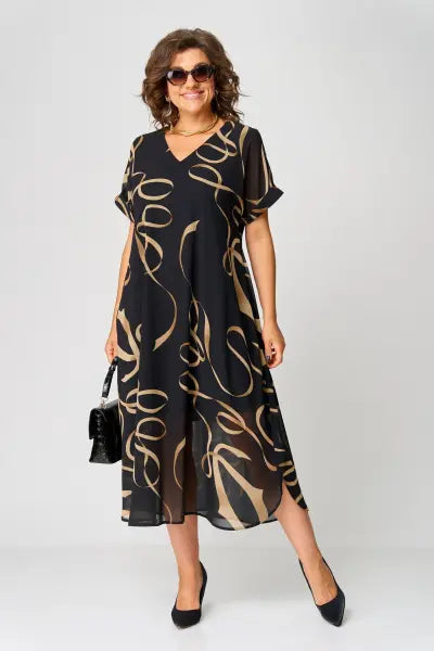 Milena | Feminine Chiffon Dress for Curvy Women