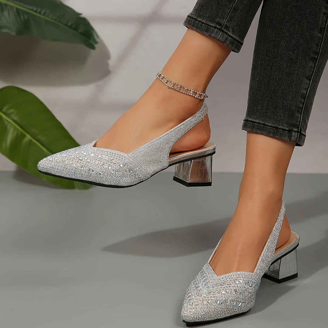Jaina | Glamorous High Heels with Sparkling Crystal Details