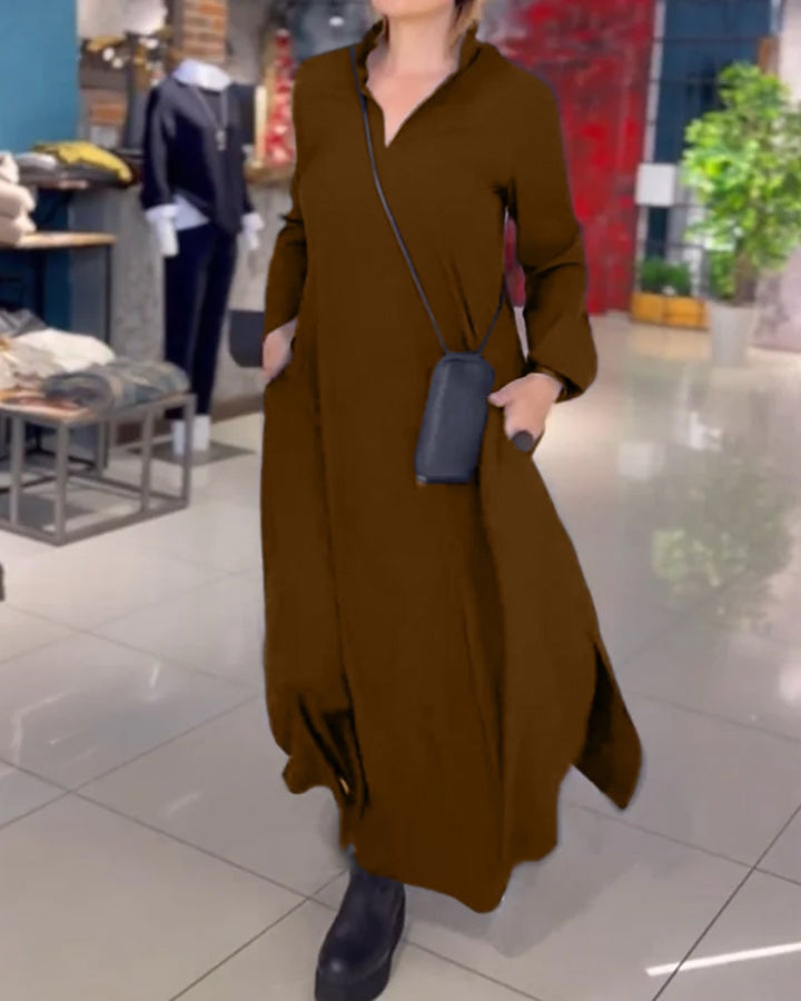 Uzila | Long, Loose Dress with Slit