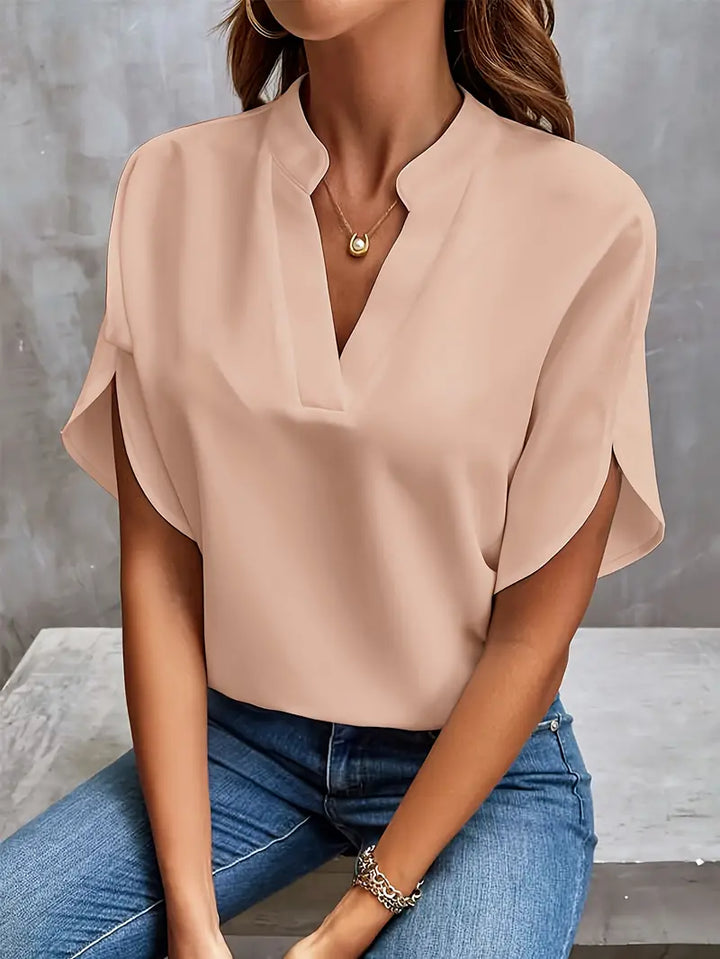 Women’s Elegant V-Neck Blouse with Flowing Sleeves