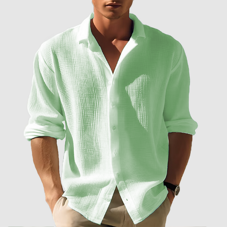 Men’s Lightweight Long Sleeve Casual Button Shirt