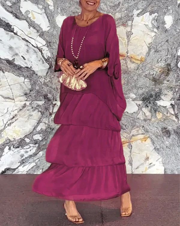 Women’s Elegant Layered Maxi Dress