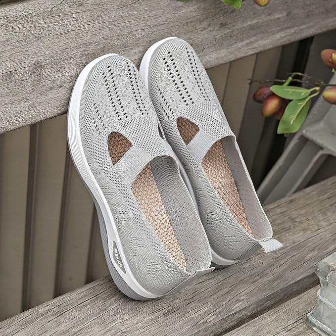 Women's Slip-On Sports Shoes | with Mesh and Thick Sole