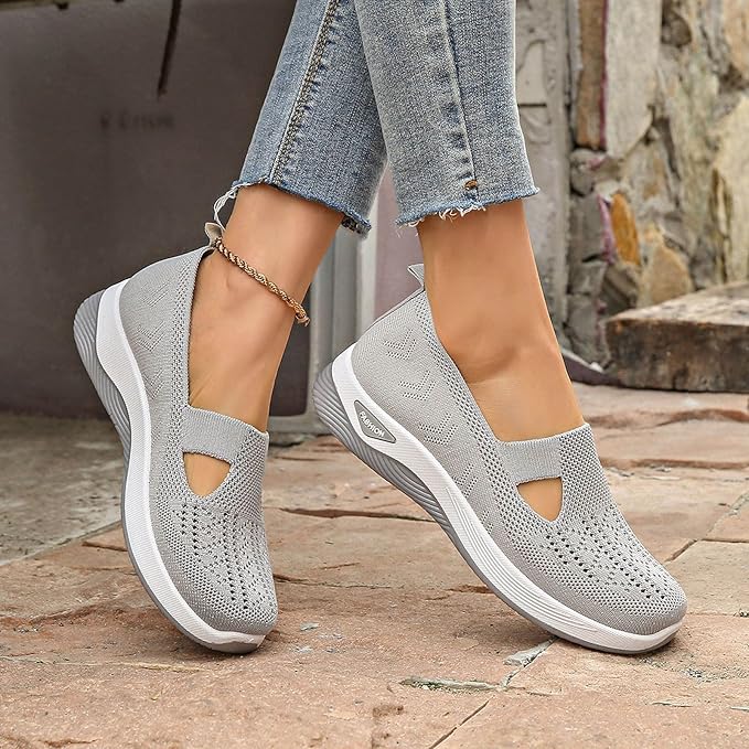 Women's Slip-On Sports Shoes | with Mesh and Thick Sole