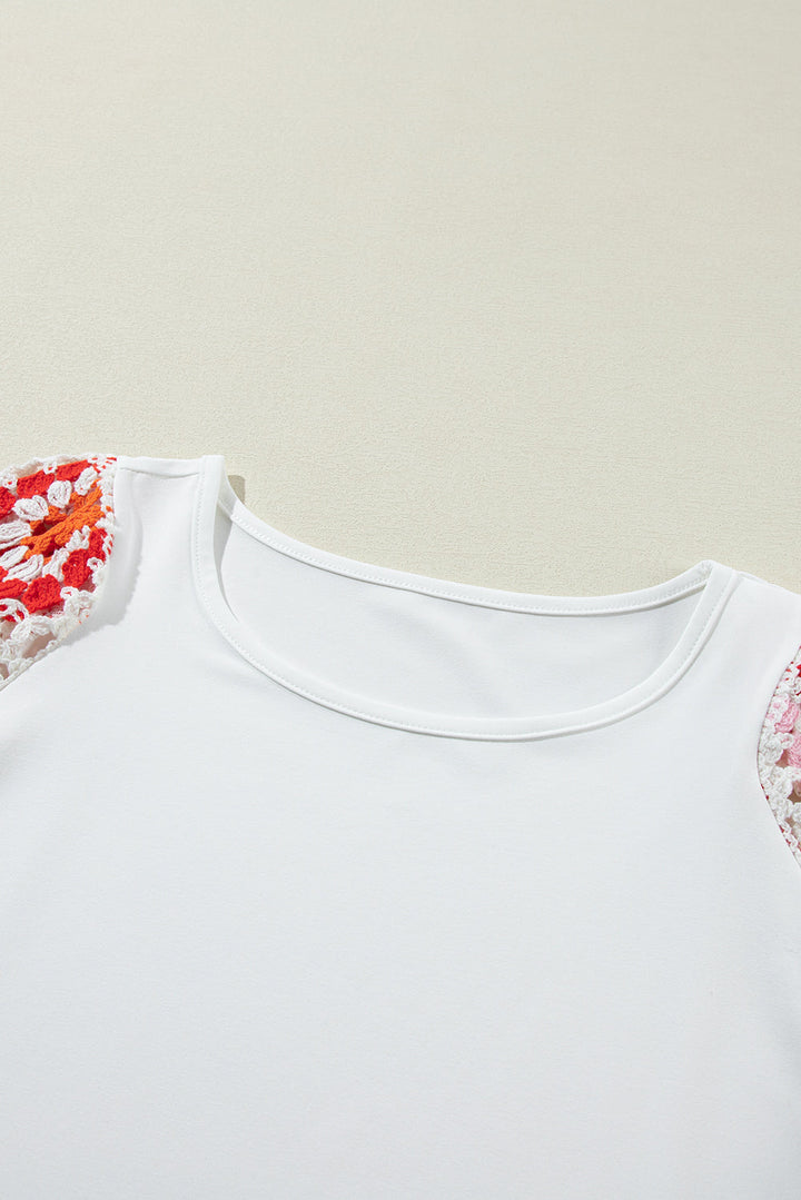 Meribeth | Crochet Top with Floral Pattern