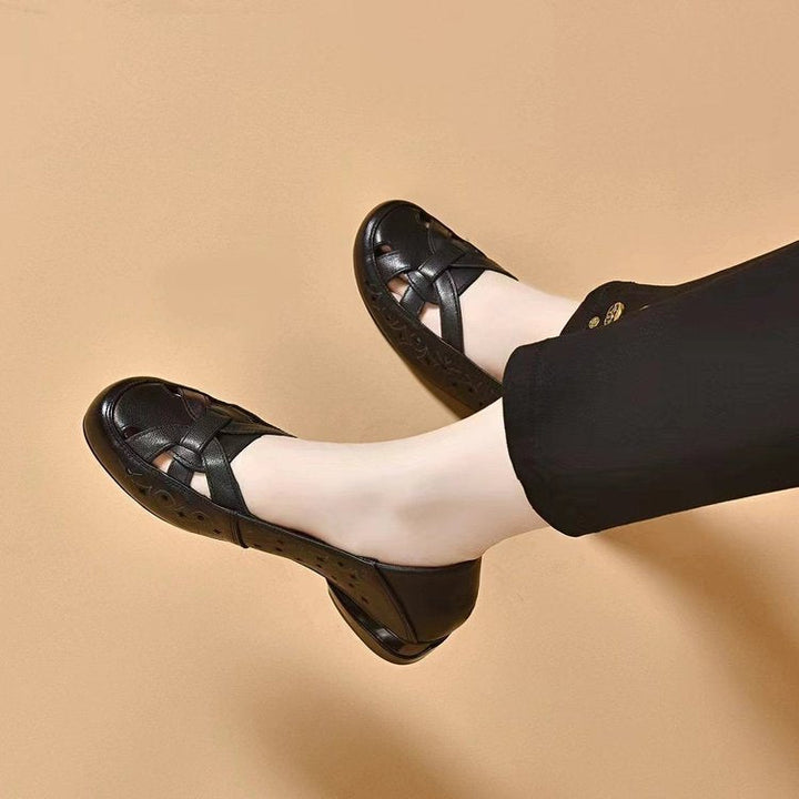 Elbie | Stylish Leather Slip-Ons with Airy Cutouts