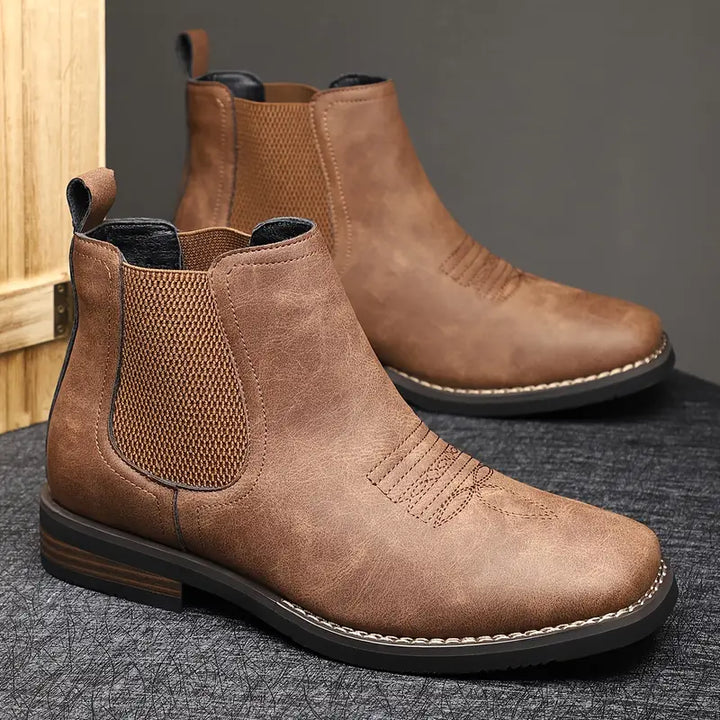 Men's Chelsea Boots with Elastic Side and Neat Finish