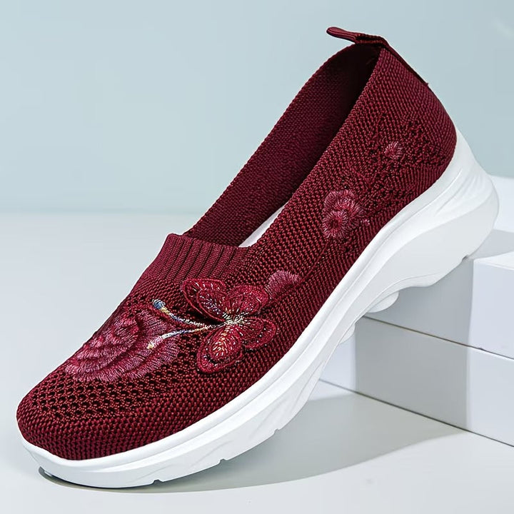 Lavinia | Embroidered Loafers with Butterfly Detail