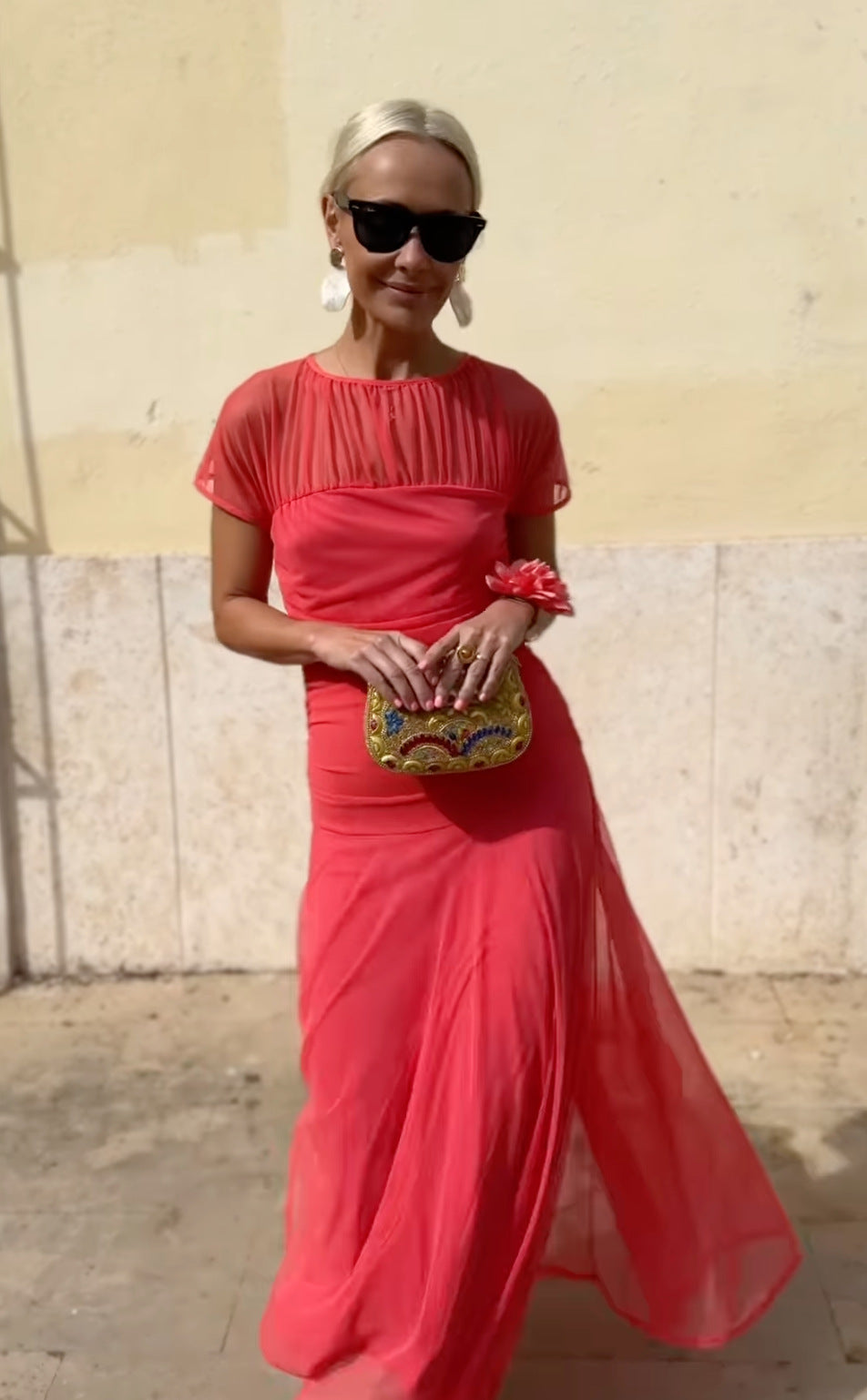 Lauren | Chiffon Dress with Round Neckline for Women