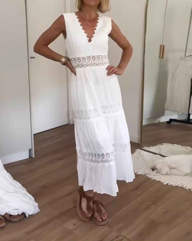 Daniela | Elegant Lace Tank Dress with V-Neck