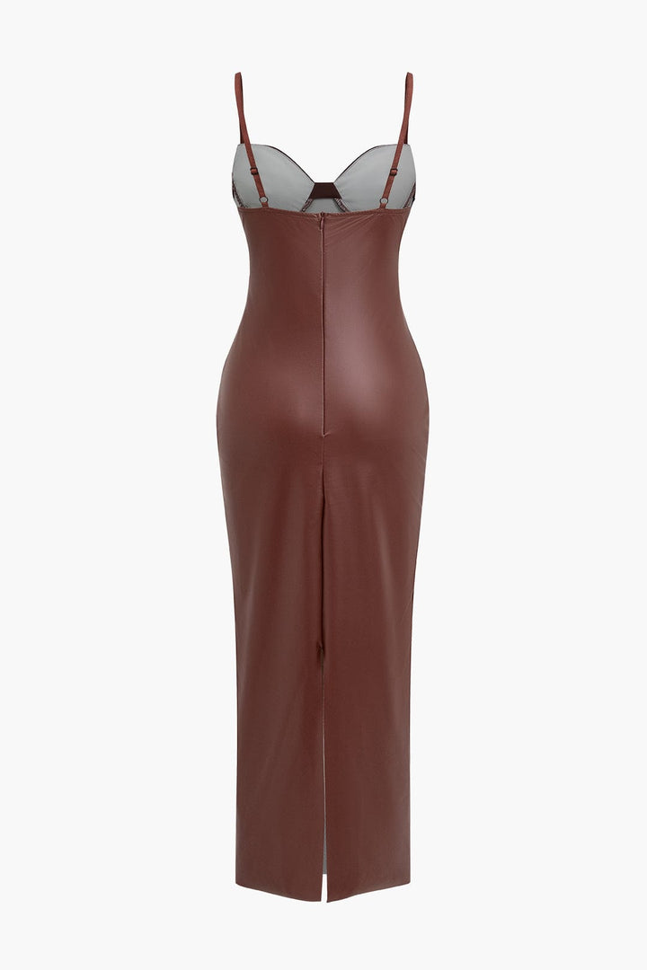 Sophia | Seductive Leather Maxi Dress – Sexy & Elegant