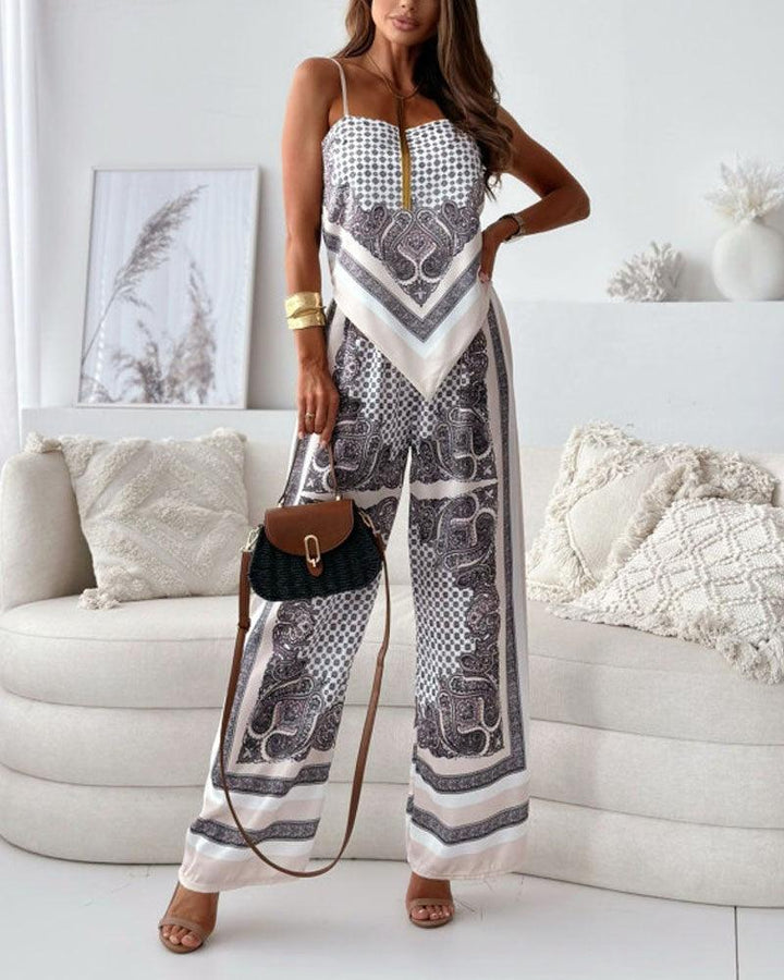 Helen | Stylish Lace-Up Vest & Pants Two-Piece Set Dress