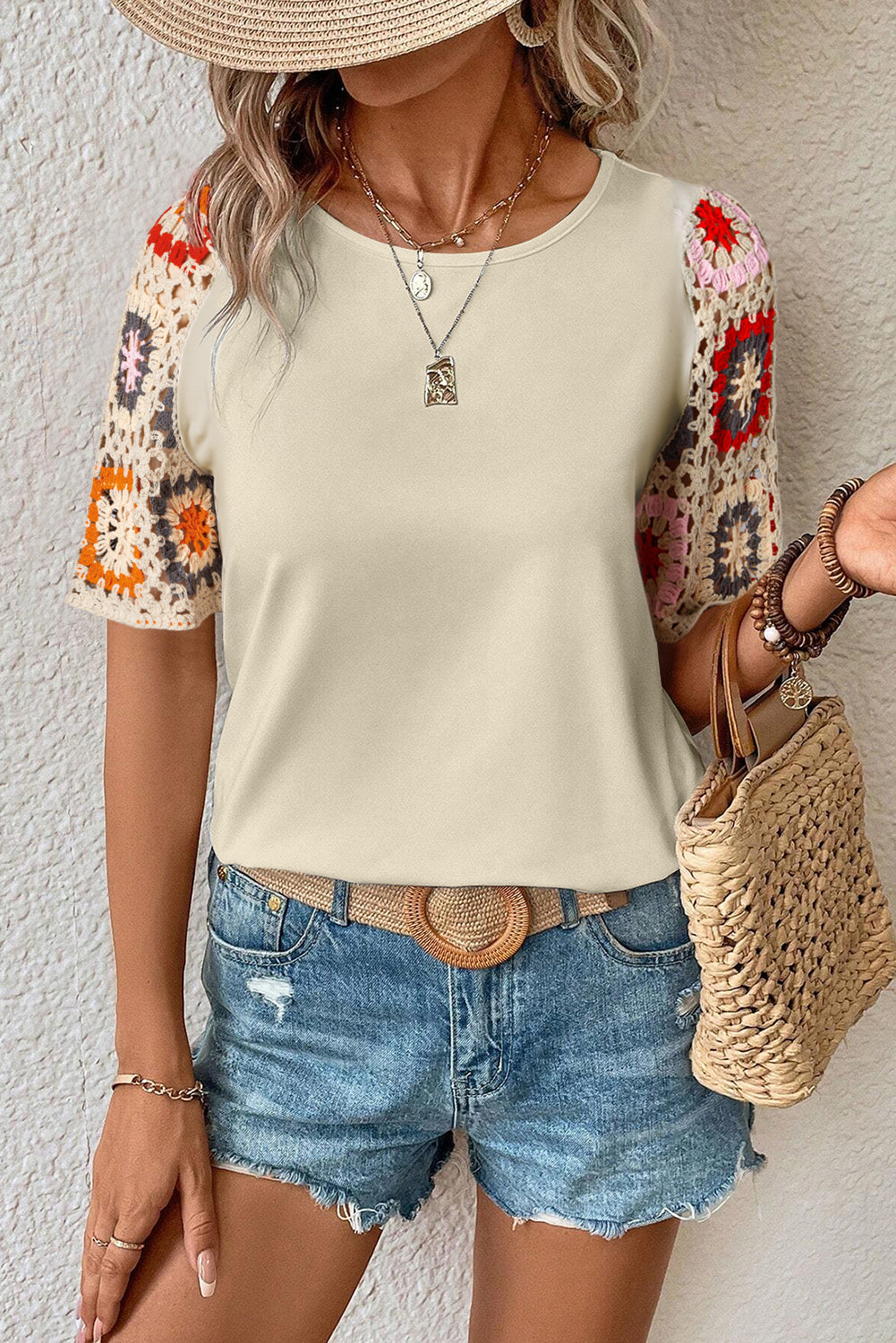 Meribeth | Crochet Top with Floral Pattern