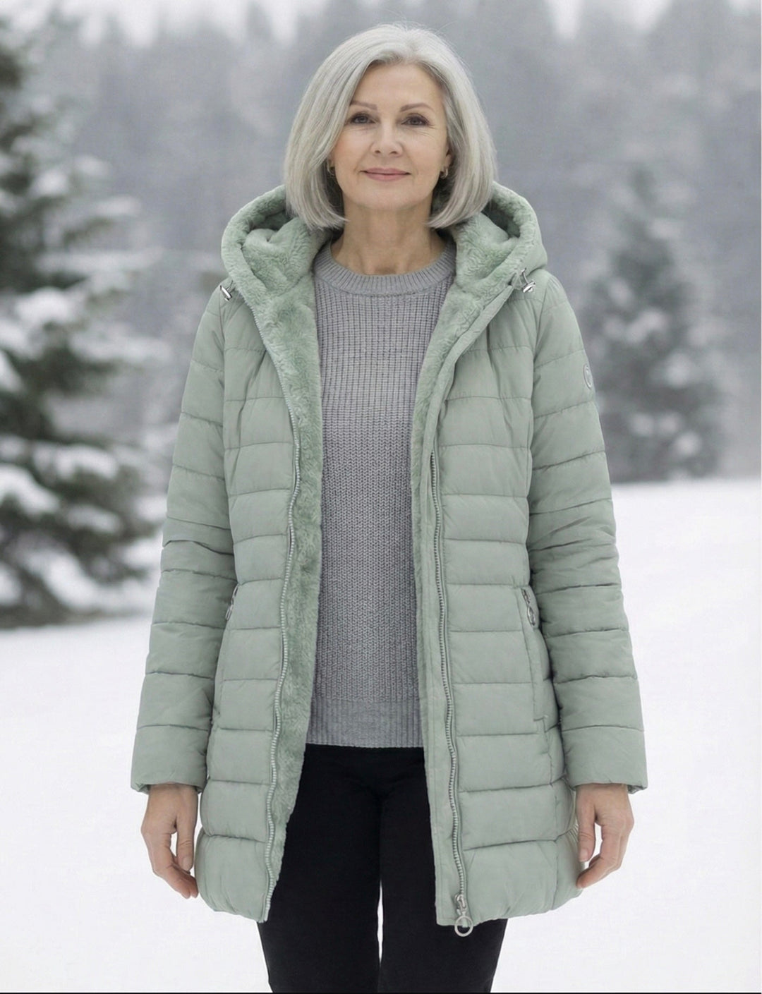 Women's Jacket | Quilted Long with Hood and Insulation