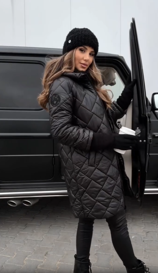 Women's Winter Quilted Jacket with High Collar