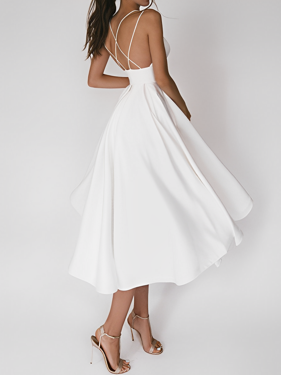 Women’s Elegant Strappy Back Midi Dress