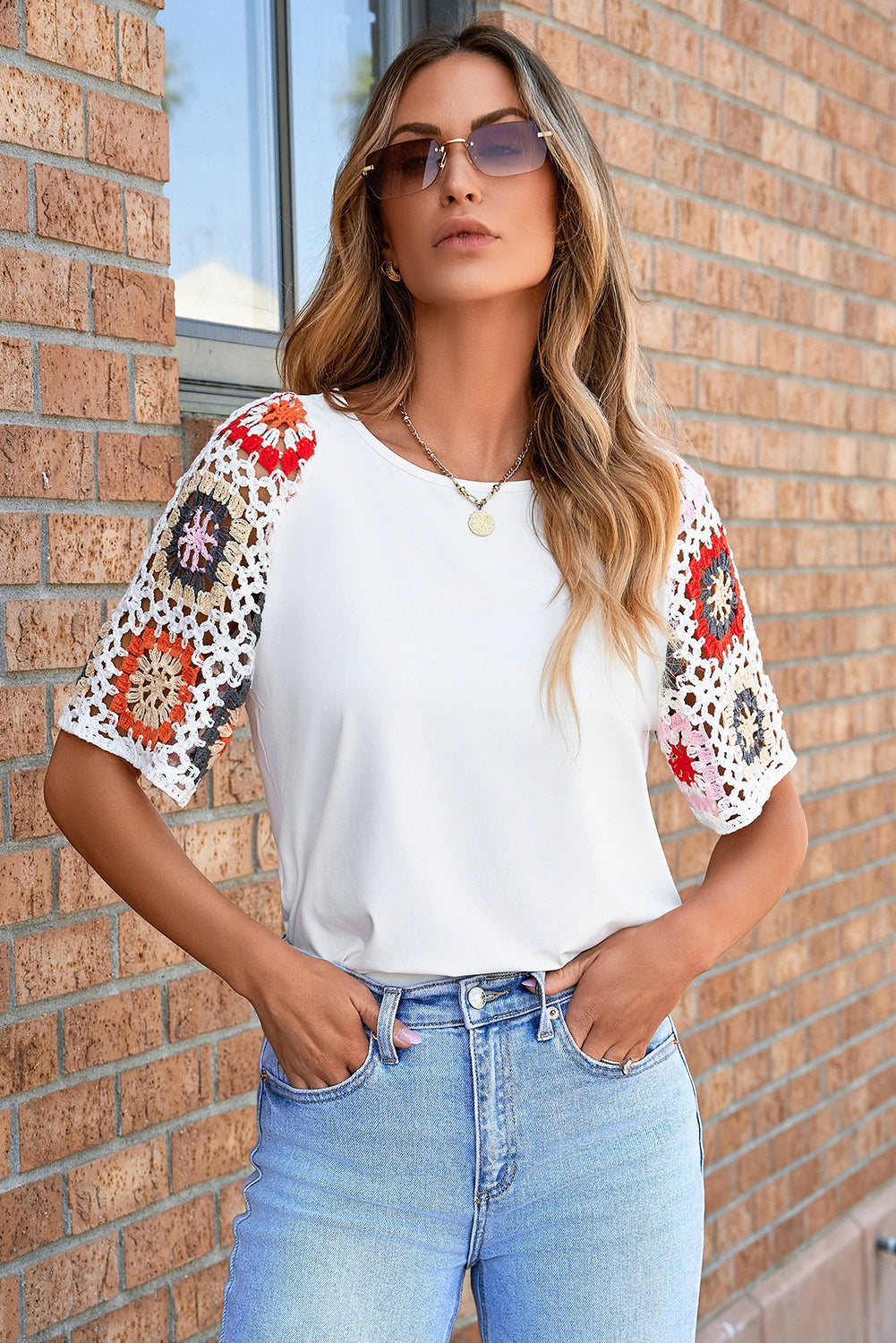 Meribeth | Crochet Top with Floral Pattern