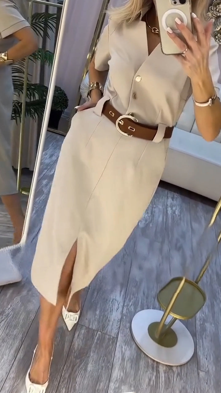 Deima | Luxurious Dress with Belt and Slit