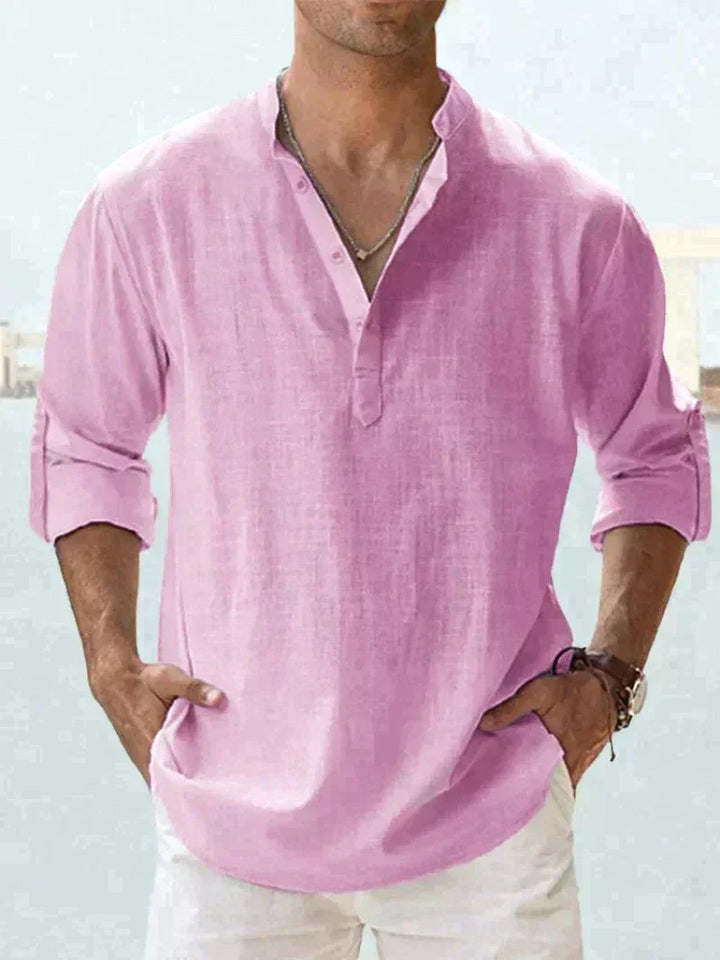 Men’s Henley Long Sleeve Casual Shirt