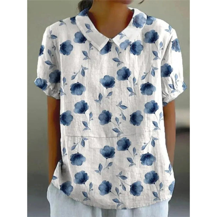 Women’s Vintage Floral Button-Up Blouse
