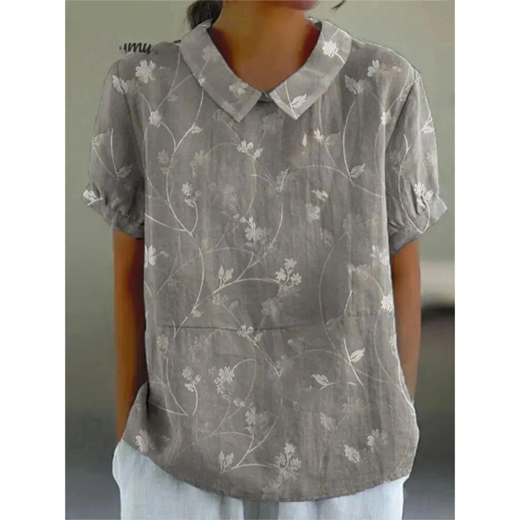 Women’s Vintage Floral Button-Up Blouse