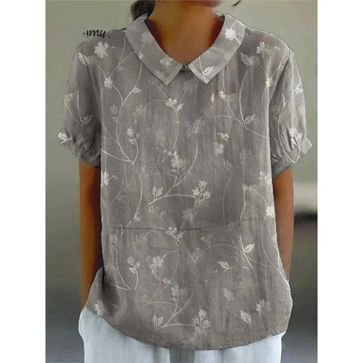 Women’s Vintage Floral Button-Up Blouse