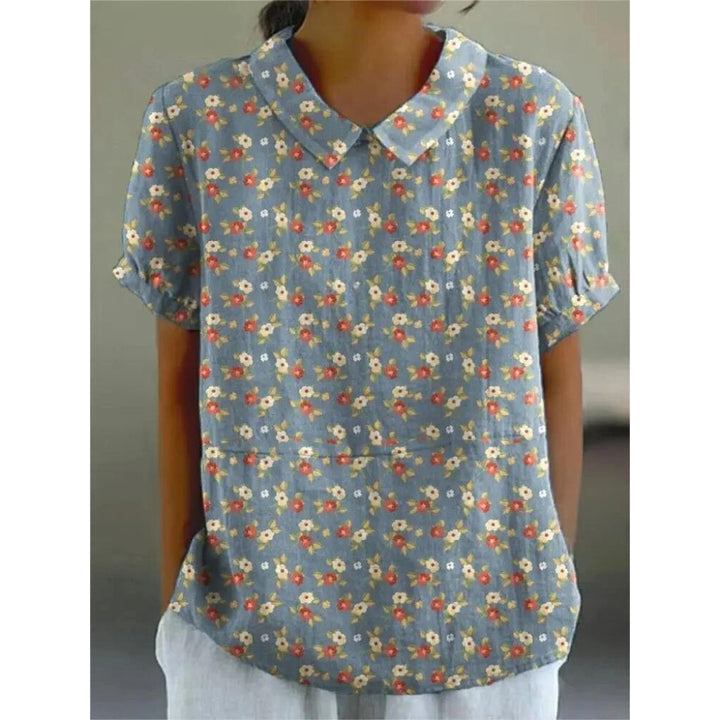 Women’s Vintage Floral Button-Up Blouse