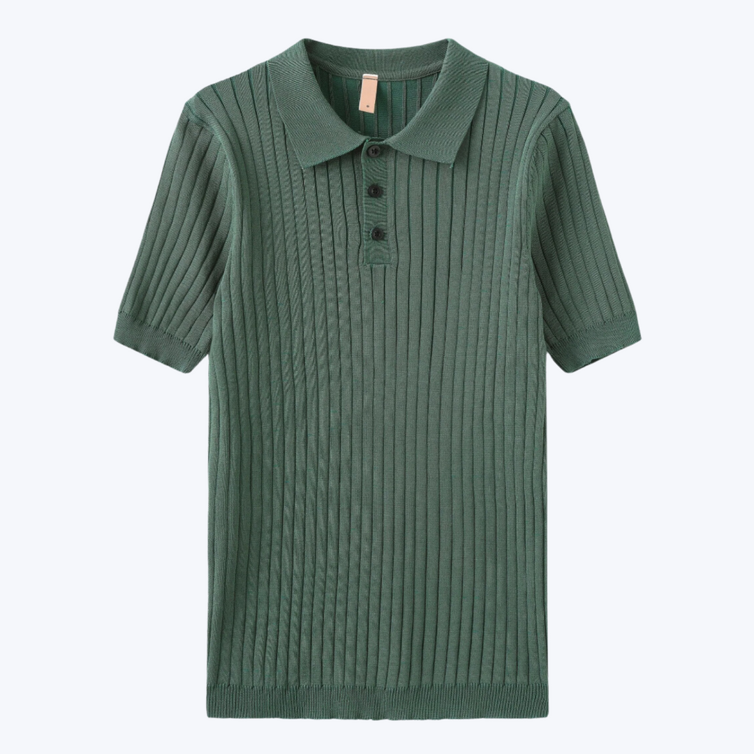 Men’s Ribbed Polo Set – Breathable & Stylish