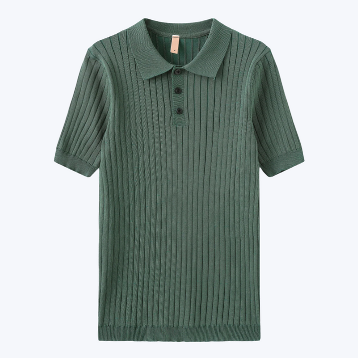 Men’s Ribbed Polo Set – Breathable & Stylish