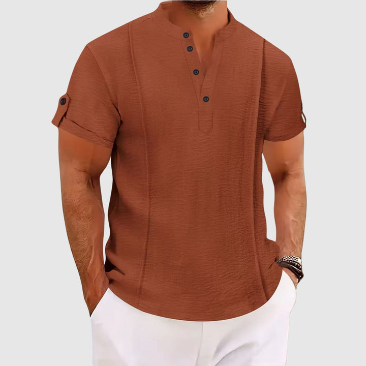 Men’s Henley Short Sleeve Casual Shirt