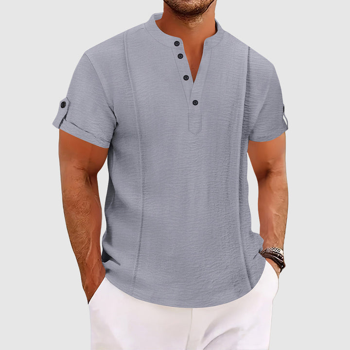 Men’s Henley Short Sleeve Casual Shirt