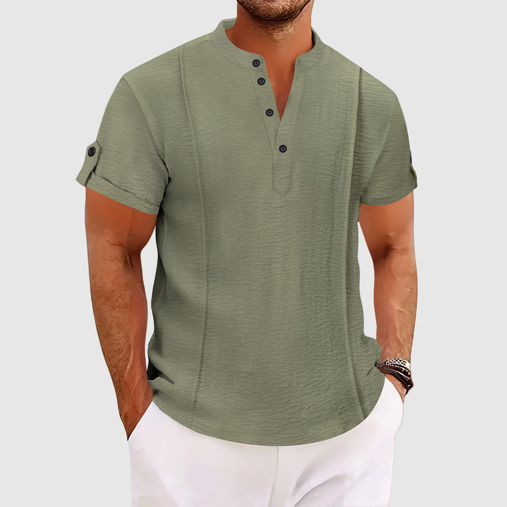 Men’s Henley Short Sleeve Casual Shirt