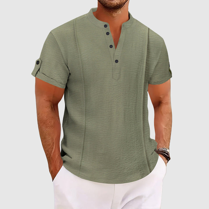 Men’s Henley Short Sleeve Casual Shirt