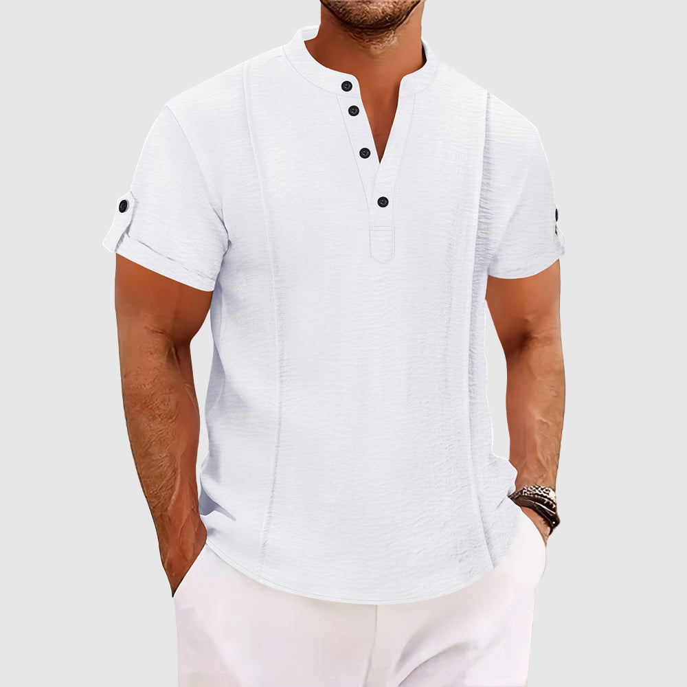 Men’s Henley Short Sleeve Casual Shirt