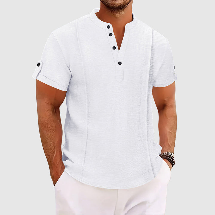 Men’s Henley Short Sleeve Casual Shirt