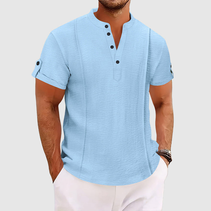 Men’s Henley Short Sleeve Casual Shirt