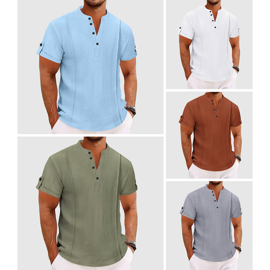 Men’s Henley Short Sleeve Casual Shirt